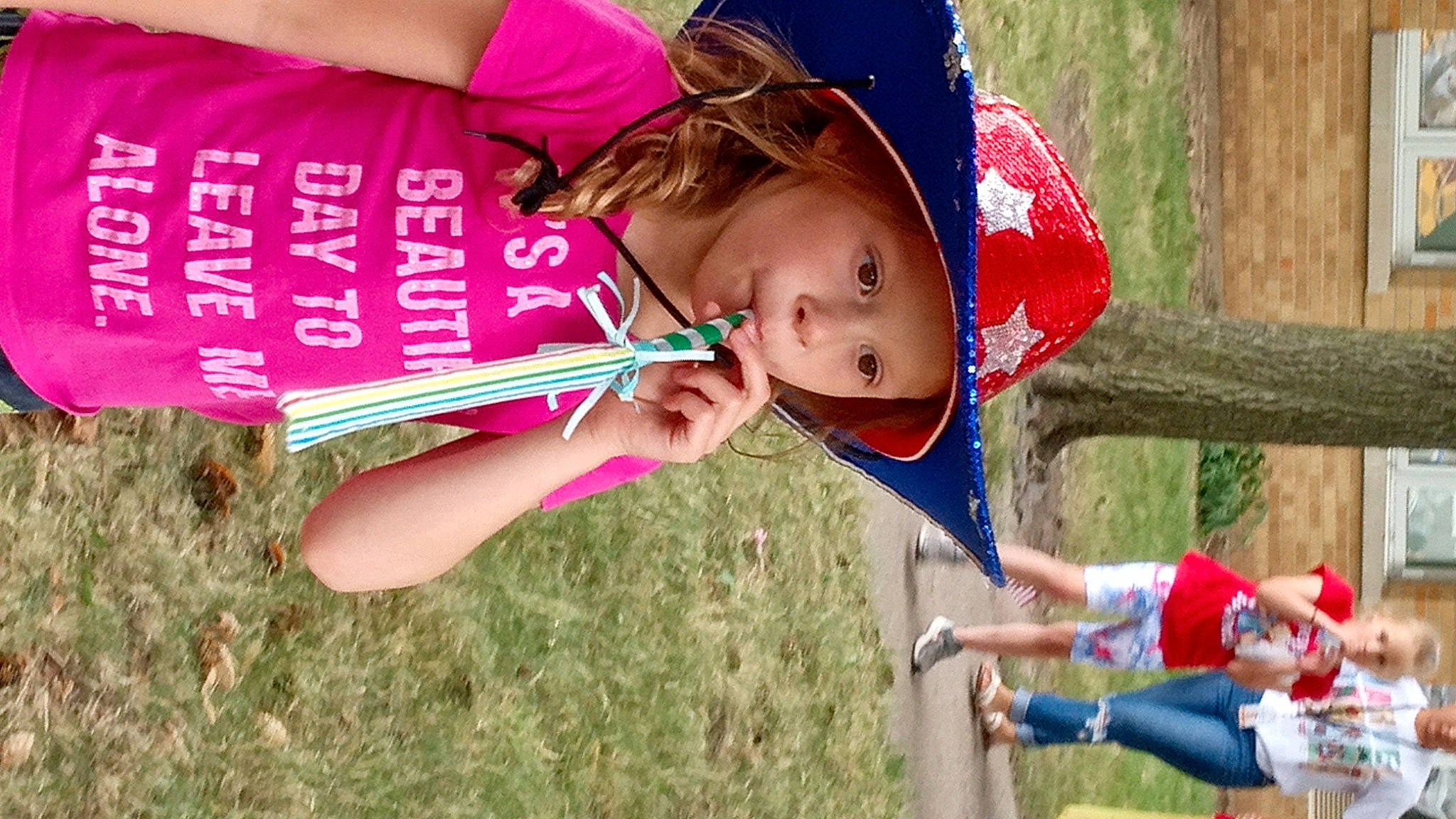 Raelynn joined the competition — help win amazing prizes! blurred, cap, child, fun, grass, grassland, happy, hat, headwear, leisure, magenta, people_in_nature, person, plant, play, recreation, red, soil, spring, summer