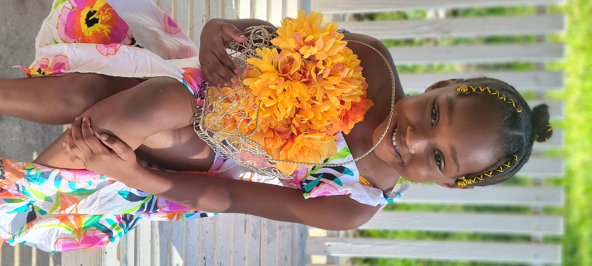 Alaya joined the competition — help win amazing prizes! child, cut_flowers, floral_design, flower, fun, happy, human_leg, ingredient, joy, junk_food, leisure, orange, people_in_nature, person, petal, plant, pollen, smile, summer, thigh