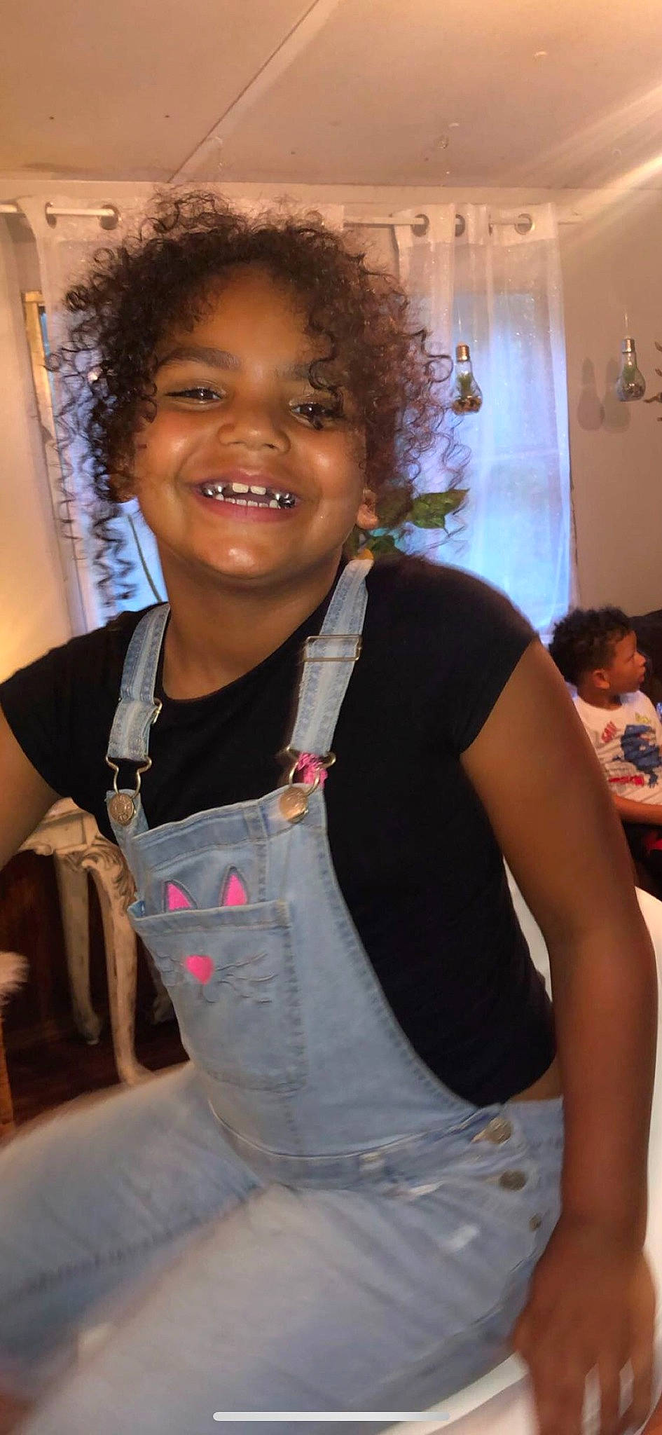 Kinley joined the competition — help win amazing prizes! adaptation, afro, black_hair, child, fun, hair, hairstyle, joy, person, smile