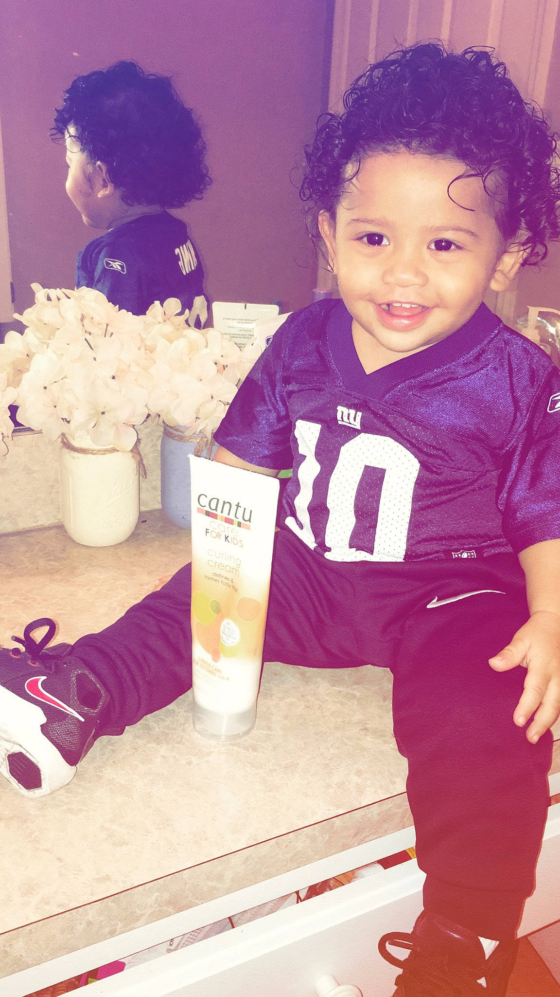 Jadiel joined the competition — help win amazing prizes! child, face, hairstyle, happy, head, joy, person, play, purple, skin, smile, t_shirt, toddler