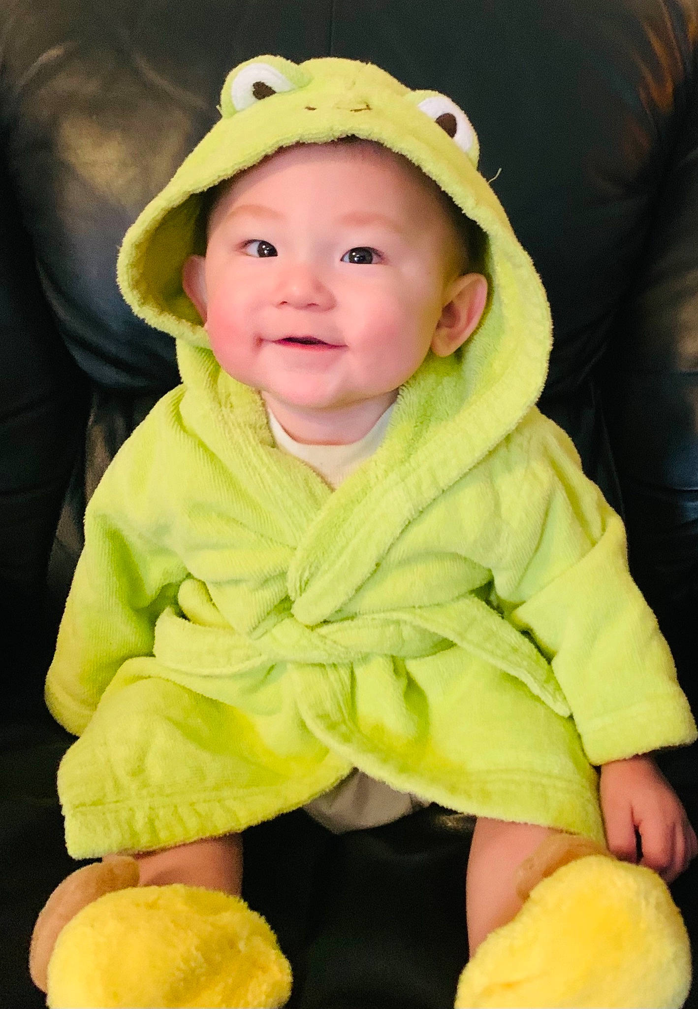 Abraham joined the competition — help win amazing prizes! baby, baby_laughing, baby_safety, baby_toddler_clothing, cheek, child, comfort, eye, fun, green, happy, headwear, iris, outerwear, person, photograph, sleeve, smile, snapshot, toddler