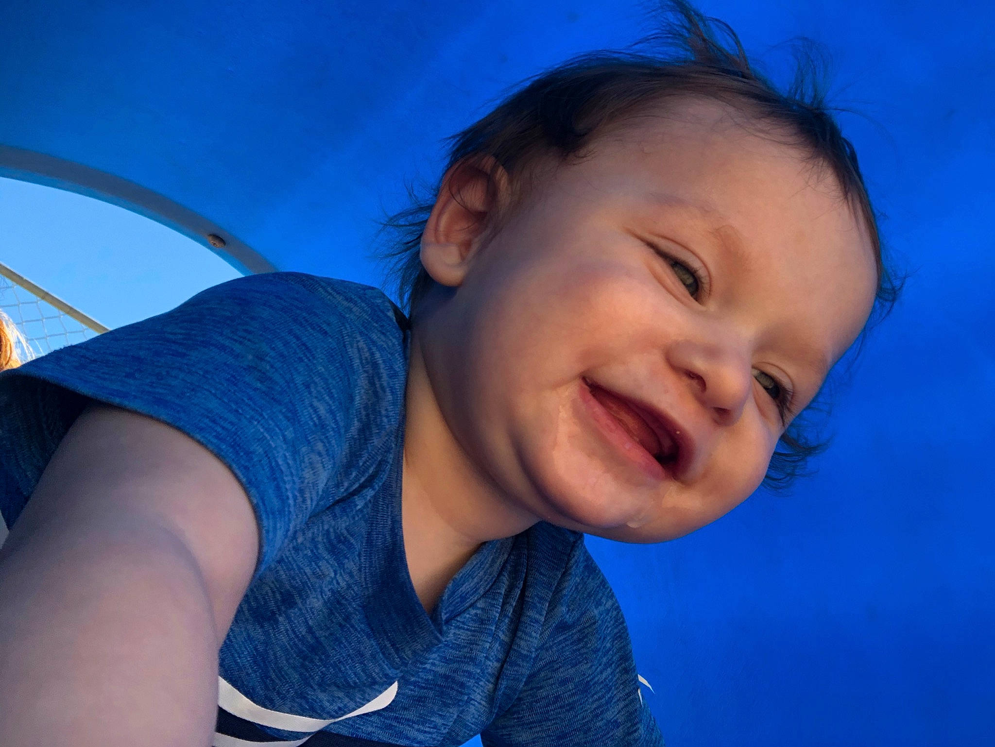Leonides joined the competition — help win amazing prizes! baby, blue, cheek, child, chin, close_up, eye, face, facial_expression, forehead, fun, happy, head, lip, mouth, nose, person, skin, sky, smile