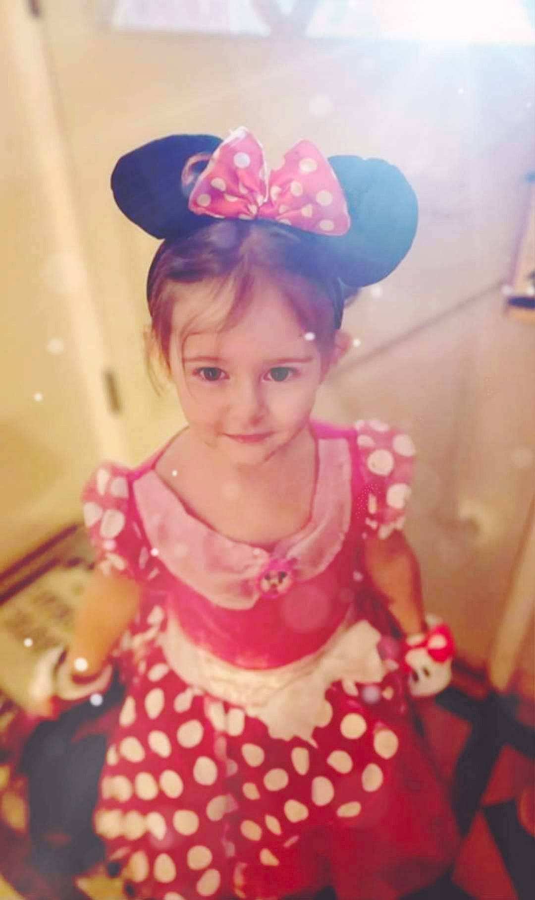 Evelynn joined the competition — help win amazing prizes! baby_toddler_clothing, child, clothing, day_dress, dress, embellishment, event, face, fashion_accessory, fun, happy, headgear, headpiece, joy, magenta, pattern, person, pink, sleeve, smile