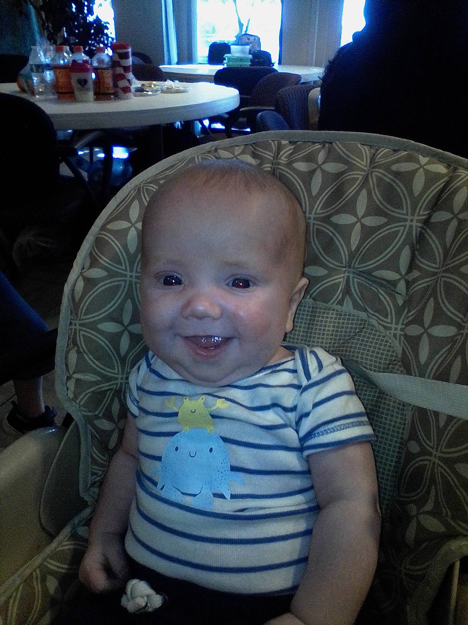 Zane joined the competition — help win amazing prizes! baby, baby_toddler_clothing, black, blue, chair, cheek, child, comfort, couch, event, fun, furniture, hairstyle, lap, light, living_room, person, room, sitting, smile