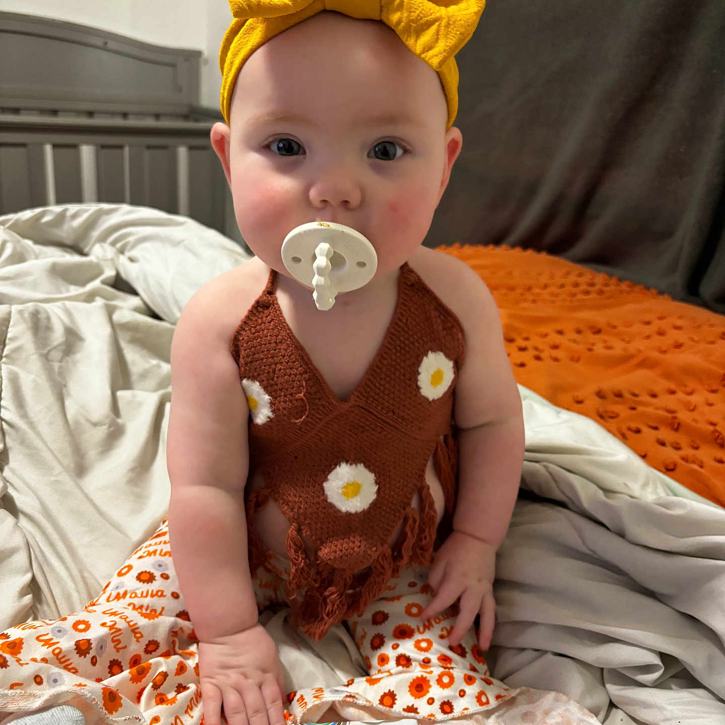 Haeven joined the competition — help win amazing prizes! baby, bed, blanket, bodypart, bonnet, cap, clothing, couch, face, finger, furniture, hand, hat, head, indoors, person, photography, plate, portrait, sitting