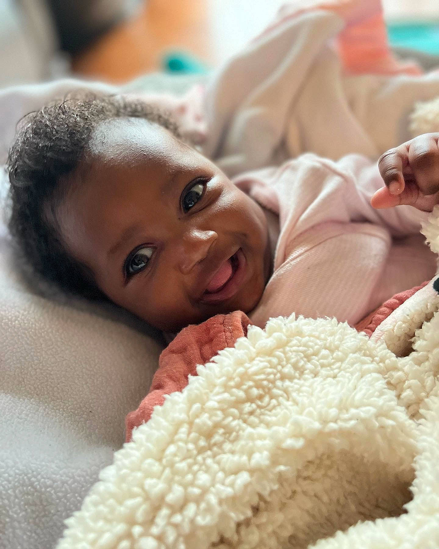 Cheyenne joined the competition — help win amazing prizes! baby, baby_products, baby_sleeping, bedtime, cheek, child, close_up, comfort, event, fun, fur, gesture, happy, headgear, linens, nose, person, skin, smile, toddler