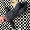Wesley joined the competition — help win amazing prizes! baby, infant, lying_down, black_onesie, checkered_blanket, smiling, happy, mouth_open, tag, age_marker, cute, child, portrait, indoors, baby_clothes, newborn, baby_boy, playtime, soft_texture, pattern