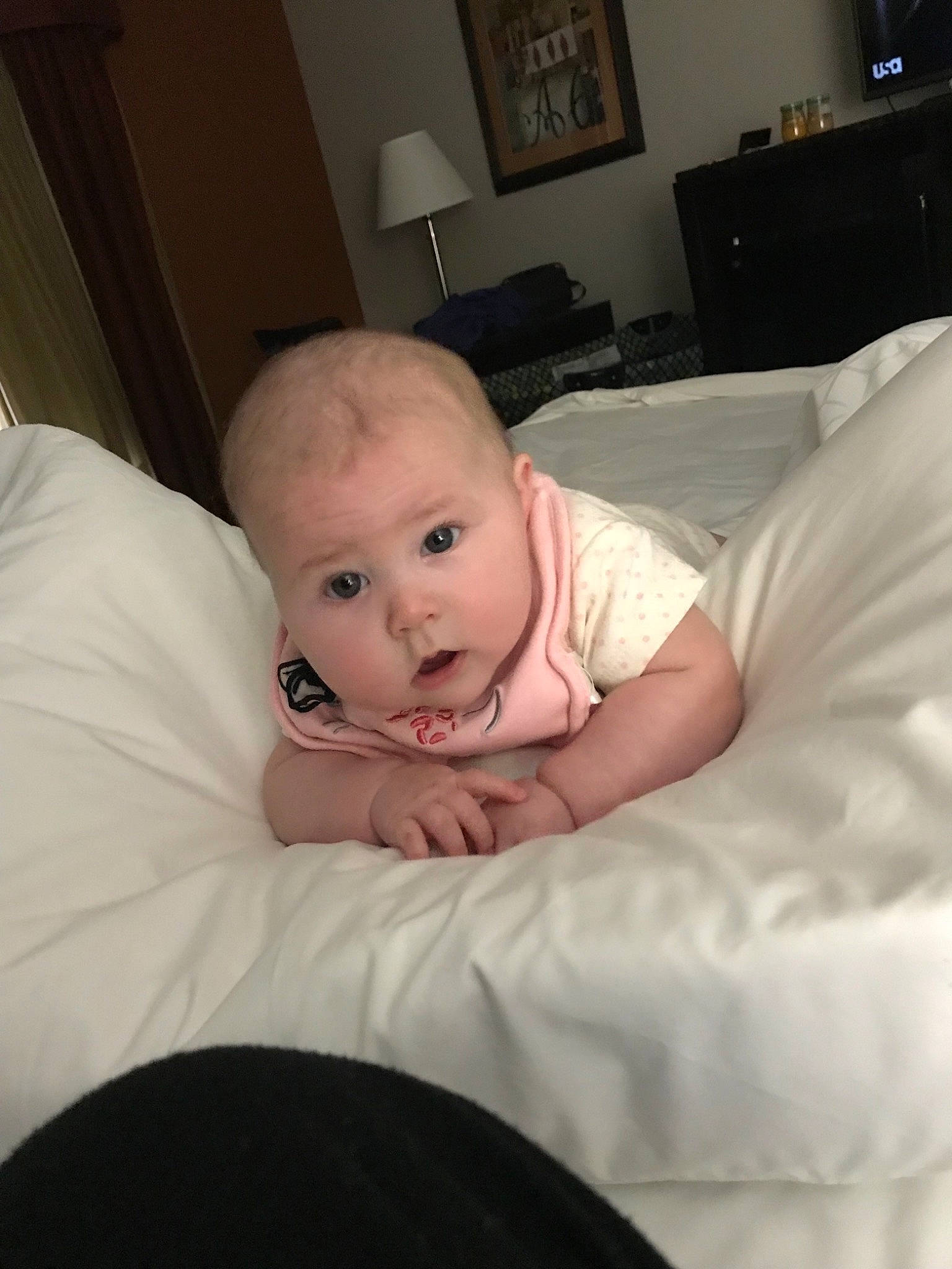 Ava joined the competition — help win amazing prizes! arm, baby, beauty, bed, cheek, child, comfort, eye, face, furniture, head, leg, lip, mouth, nose, person, room, sitting, skin, smile