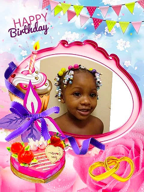 Miami is registered to the contest to win money with this photo: birthday, child, hair_accessory, joy, party, party_supply, person, photomontage, pink, sweetness, toddler