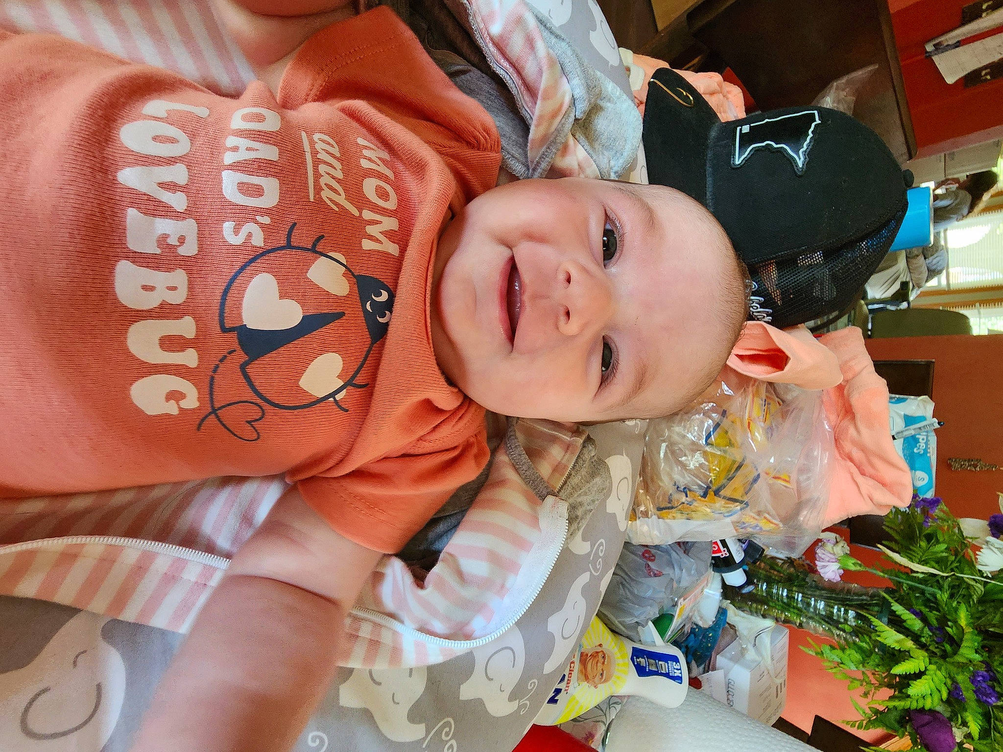 Allison joined the competition — help win amazing prizes! baby, baby_toddler_clothing, cheek, child, event, fun, happy, hat, holiday, person, plant, room, sleeve, smile, toddler, tree