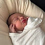 Freya participe au concours pour gagner de l'argent avec cette photo : newborn, baby, infant, sleeping, wrapped, blanket, cushion, soft, peaceful, resting, face, hand, portrait, indoors, comfort, cozy, child, cute, toddler, human