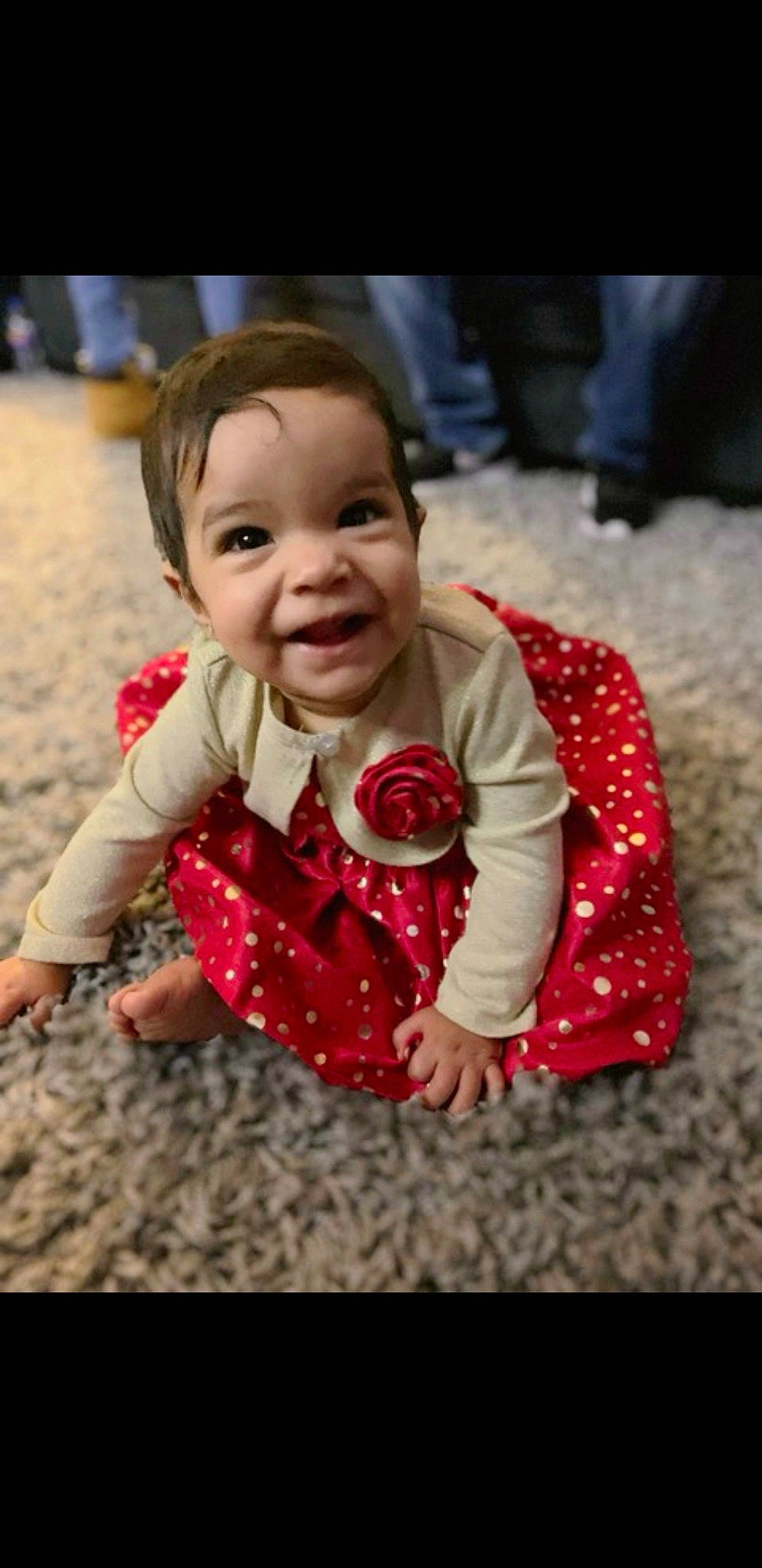 Julissa is registered to the contest to win money with this photo: baby, baby_laughing, cheek, child, facial_expression, fun, happy, laugh, person, play, sitting, skin, smile, toddler