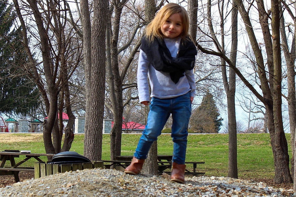 Taliah is registered to the contest to win money with this photo: branch, child, denim, forest, grass, grove, jacket, jeans, joy, leisure, outerwear, person, photography, plant, spring, textile, tree, trousers, winter, woodland