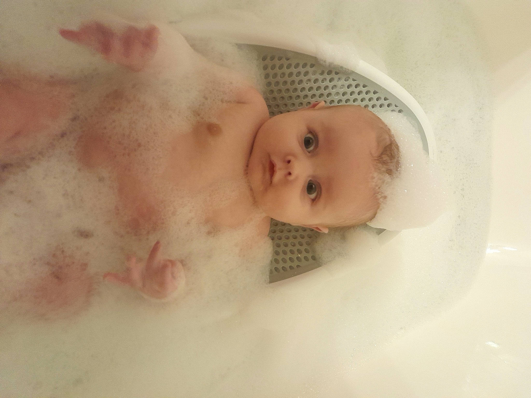 Jonathan is registered to the contest to win money with this photo: baby, baby_products, baby_toddler_clothing, bathing, cheek, child, comfort, ear, eye, eyelash, foam, fur, hair, linens, lip, nose, person, toddler