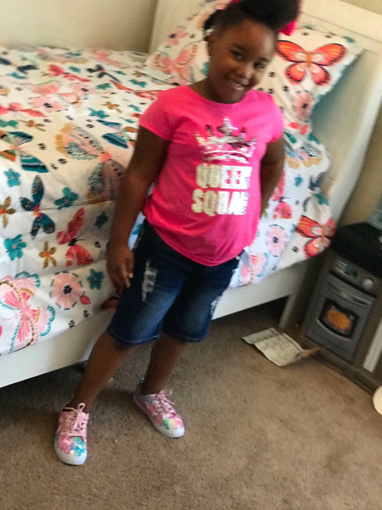 Aniylah joined the competition — help win amazing prizes! child, joint, joy, leg, person, pink, play, shoe, shoulder, standing, t_shirt, textile, thigh, toddler