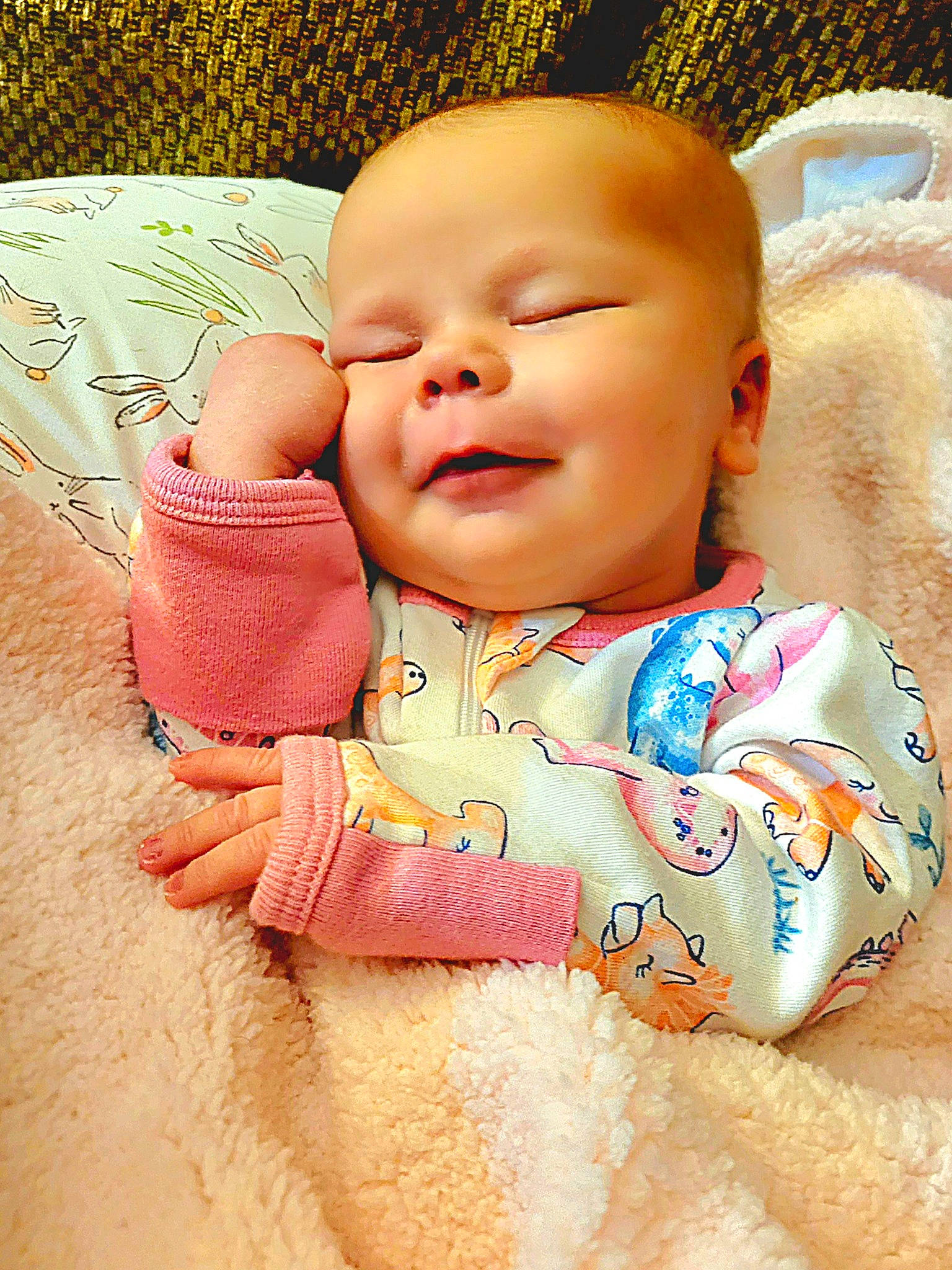 Vivian joined the competition — help win amazing prizes! baby, baby_sleeping, baby_toddler_clothing, cheek, chin, comfort, eye, eyebrow, happy, head, iris, lip, mouth, nose, person, pink, skin, sleeve, smile, textile