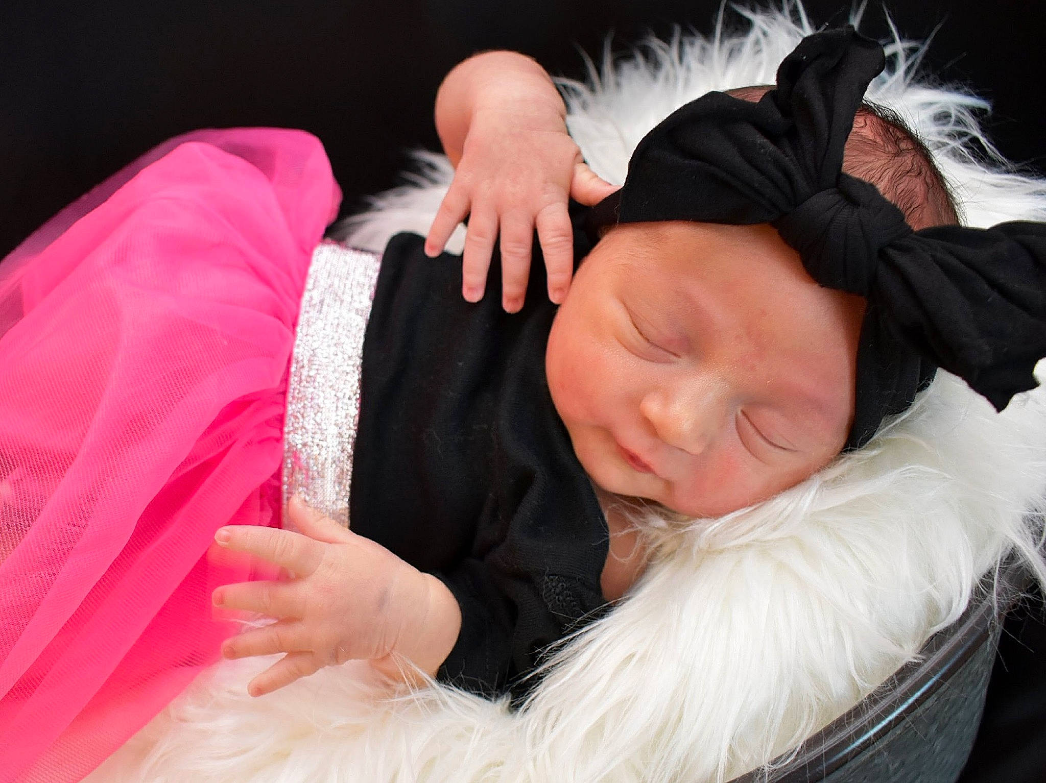 Ava Grace joined the competition — help win amazing prizes! arm, baby, beauty, black_hair, cheek, child, comfort, ear, hair_accessory, hand, head, human, mouth, nap, nose, person, photography, pink, skin, sleep