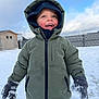 Teo participe au concours pour gagner de l'argent avec cette photo : child, cloudy_sky, cold, daylight, fence, fun, happy, hood, jacket, mittens, outdoor, pants, person, play, rosy_cheeks, shed, smile, snow, winter, young