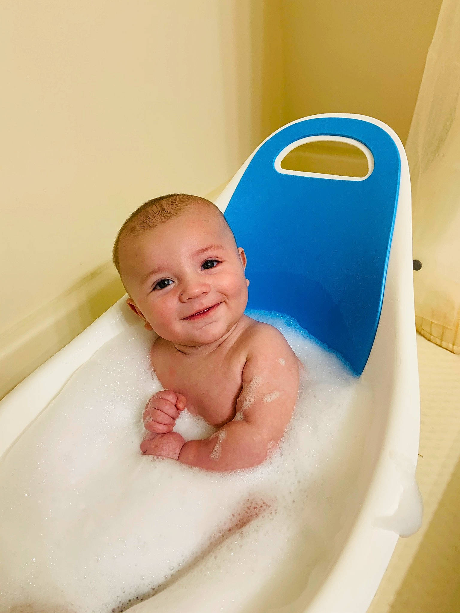 George joined the competition — help win amazing prizes! baby, baby_bathing, baby_products, bathing, bathtub, child, joy, leisure, person, plumbing_fixture, product, skin, stomach, toddler