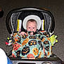 Wyatt joined the competition — help win amazing prizes! asphalt, baby, blanket, car_seat, child, clothing, cute, flash_photo, halloween, infant, night, outdoor, person, plush_toy, pumpkin_pattern, small_hands, stroller, toy_bird, toy_frog, wide_eyes