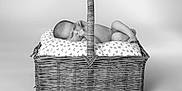 Cléo participe au concours pour gagner de l'argent avec cette photo : newborn, baby, basket, sleeping, black_and_white, pillow, infant, peaceful, cute, portrait, soft, cozy, child, resting, woven_basket, monochrome, tiny, relaxed, small, delicate