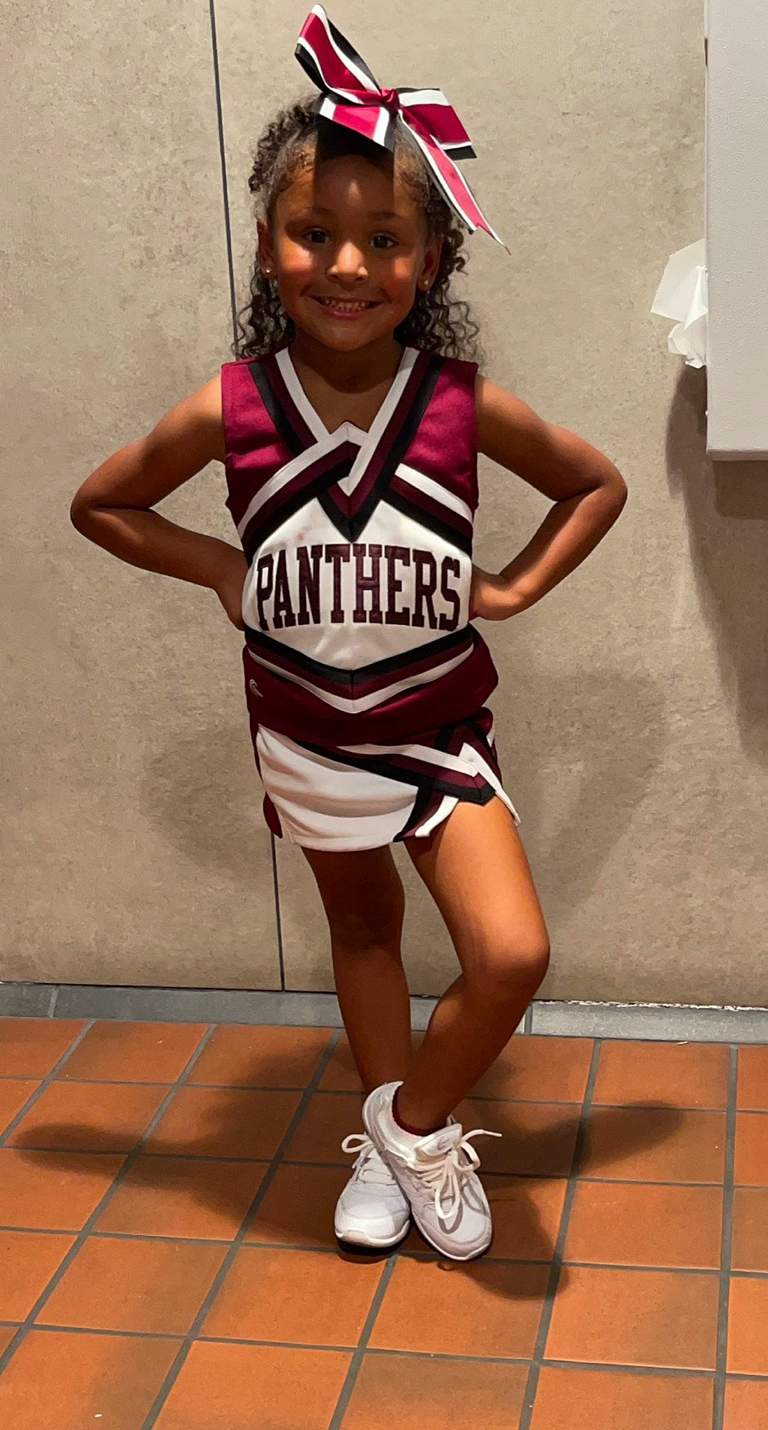 Dezirae joined the competition — help win amazing prizes! active_tank, cheerleading_uniform, face, happy, jersey, joy, knee, person, player, shoe, shoulder, sleeveless_shirt, smile, sneakers, sports, sports_jersey, sports_uniform, sportswear, thigh, uniform