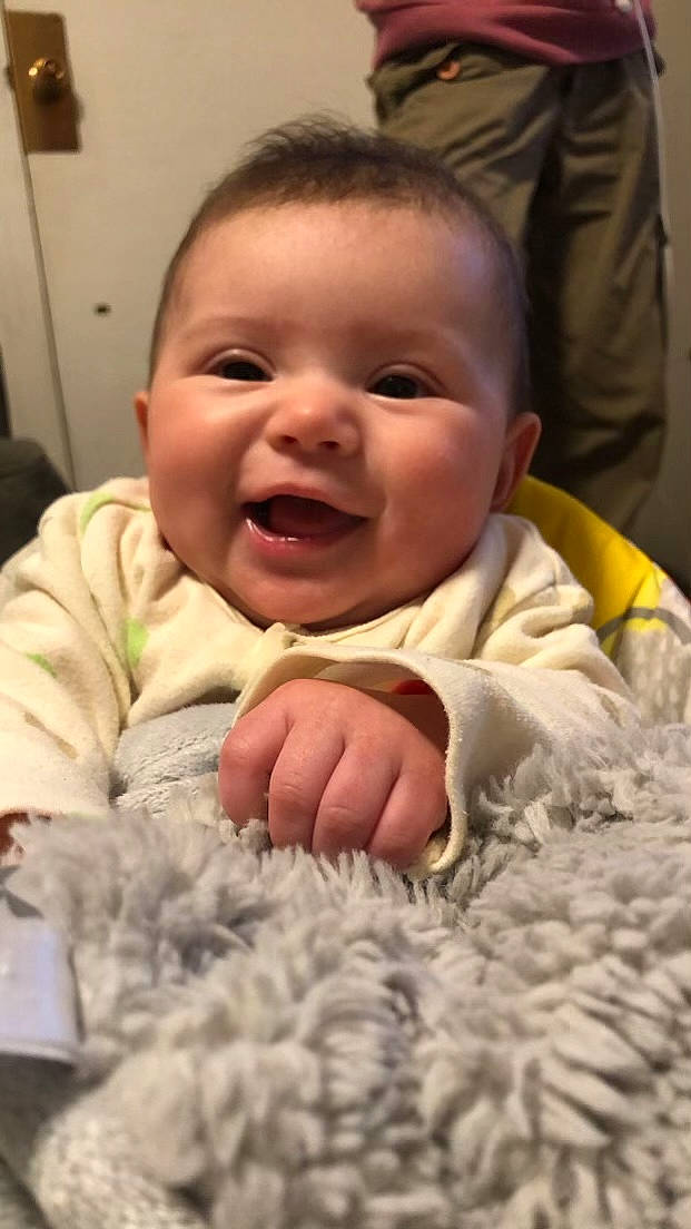 Skyler joined the competition — help win amazing prizes! baby, baby_toddler_clothing, cheek, chin, comfort, face, facial_expression, finger, gesture, happy, head, human, iris, lip, mouth, nose, person, skin, smile, toddler