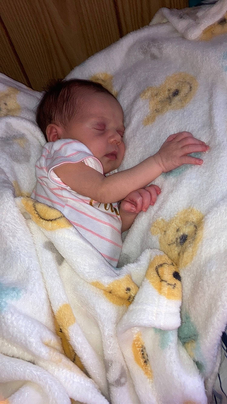 Kameryn joined the competition — help win amazing prizes! baby, baby_products, baby_sleeping, baby_toddler_clothing, bedding, bedtime, blanket, cheek, child, comfort, fur, linens, nap, pattern, person, room, skin, sleep, textile, thumb