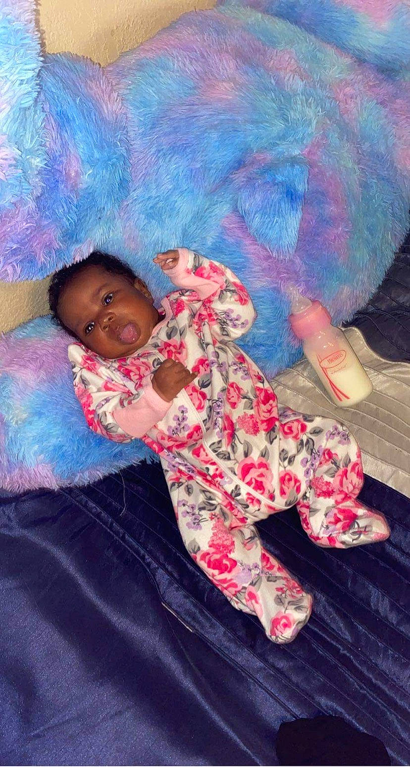 Xori joined the competition — help win amazing prizes! baby, baby_toddler_clothing, child, comfort, finger, foot, fun, happy, leg, magenta, mammal, mouth, pattern, person, pink, purple, skin, sleeve, textile, toddler