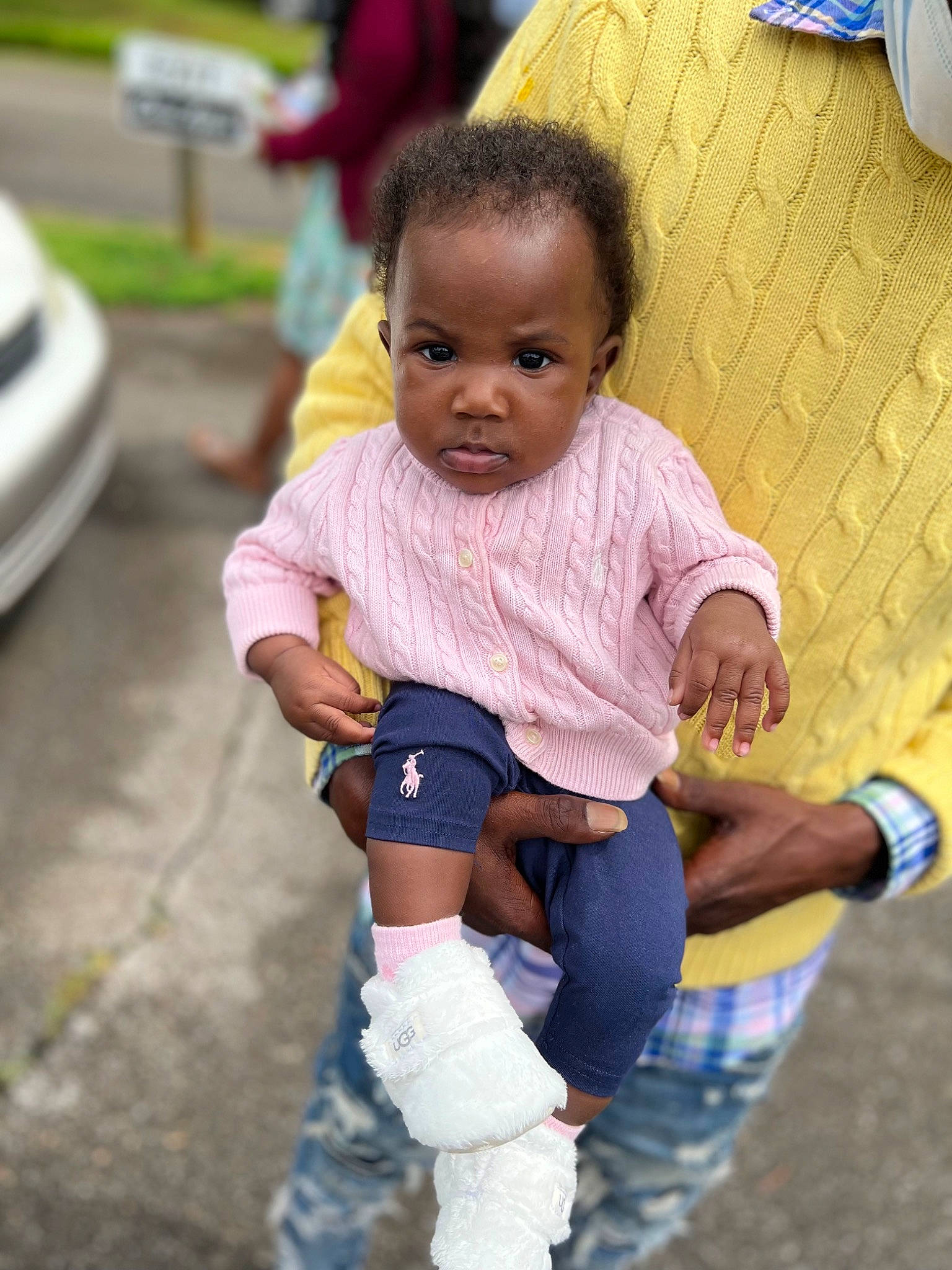 Xori is registered to the contest to win money with this photo: baby, baby_products, baby_toddler_clothing, child, city, fun, grass, happy, human_leg, leisure, mammal, person, play, recreation, sitting, skin, sock, soil, thigh, toddler