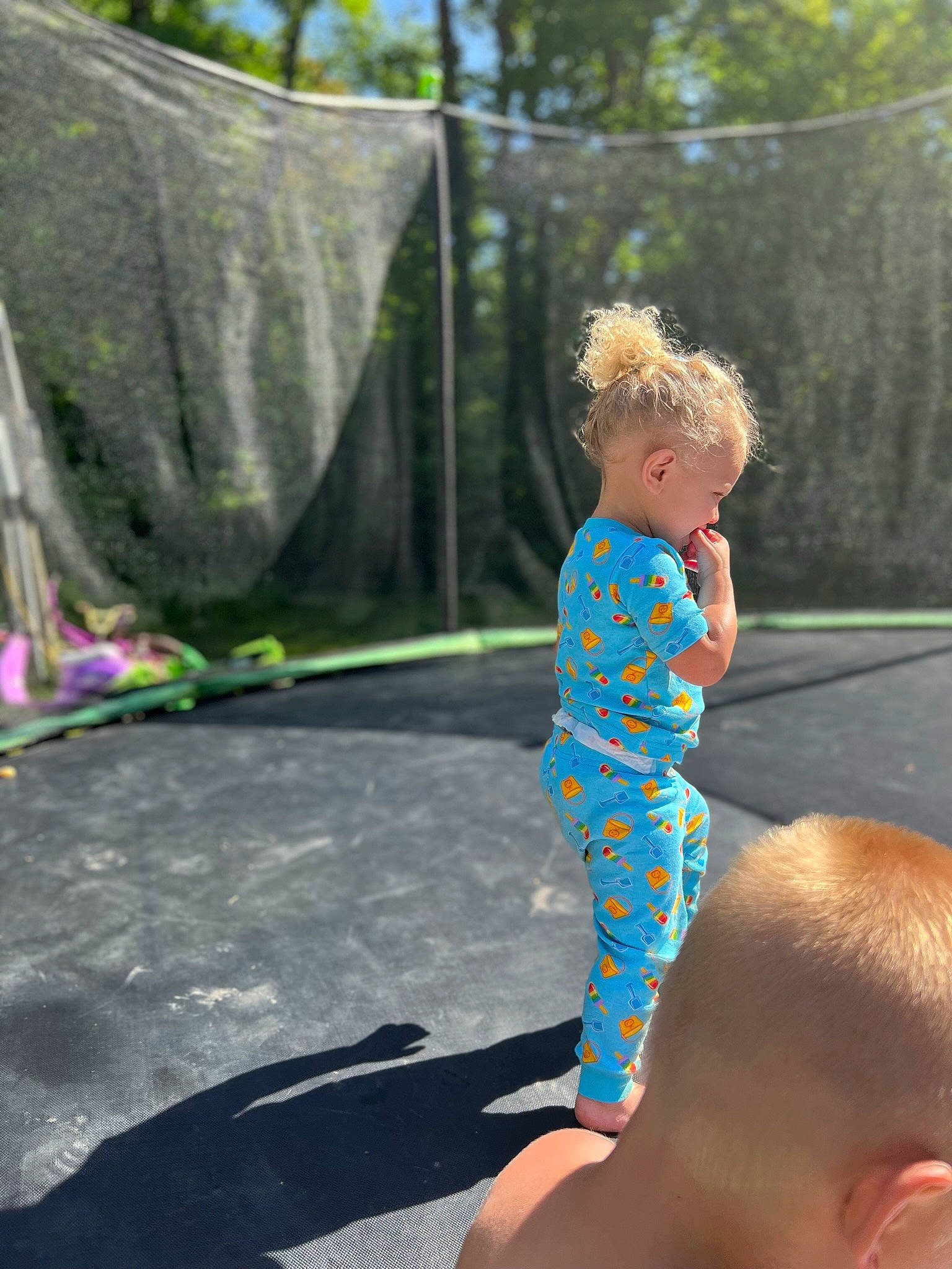 Anya joined the competition — help win amazing prizes! baby, blond, child, electric_blue, eyewear, fun, gesture, grass, happy, leisure, person, plant, play, recreation, road, sitting, summer, t_shirt, toddler, tree