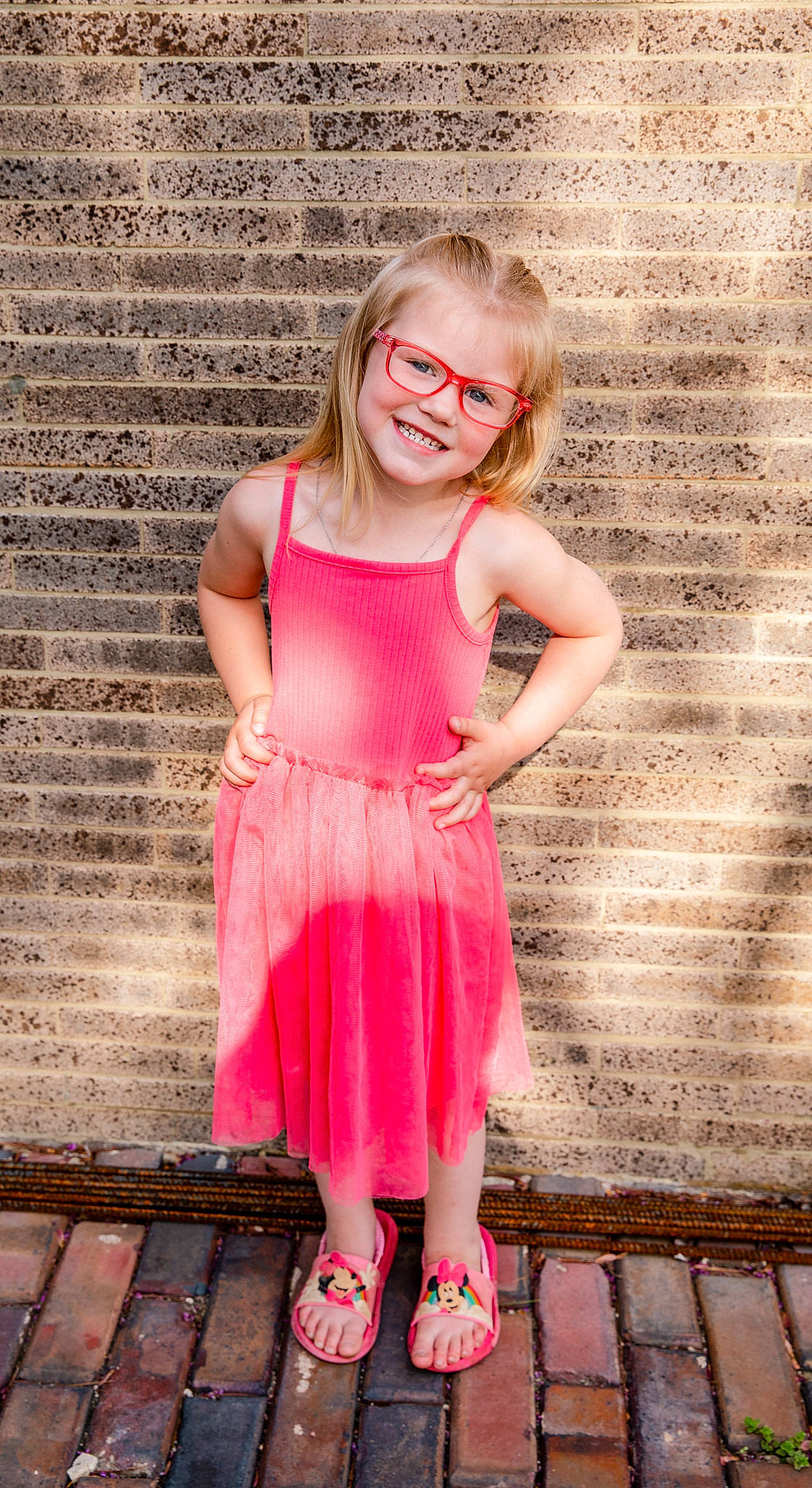 Serenity joined the competition — help win amazing prizes! beauty, brick, day_dress, dress, eyewear, face, fashion_design, flash_photography, hair, happy, joy, leg, long_hair, magenta, neck, one_piece_garment, person, pink, red, smile