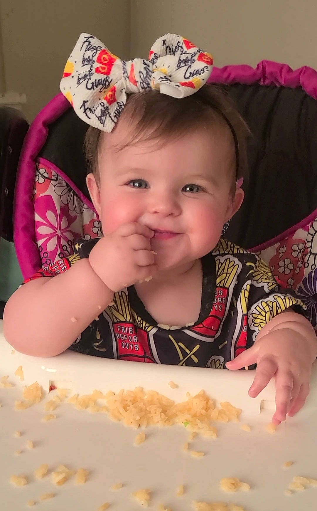 Leia is registered to the contest to win money with this photo: baby, baby_toddler_clothing, birthday, cap, cheek, child, clothing, costume_hat, face, food, fun, happy, hat, headgear, headpiece, joy, person, pink, skin, sleeve