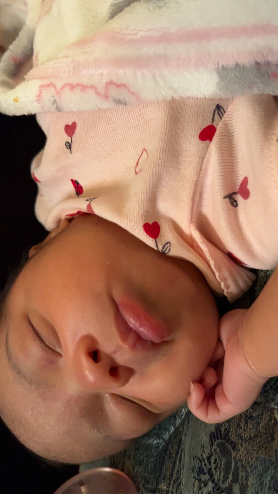 Delani joined the competition — help win amazing prizes! baby, baby_sleeping, baby_toddler_clothing, cheek, child, comfort, eye, eyelash, finger, flesh, gesture, happy, head, lip, mouth, nose, person, pink, skin, smile