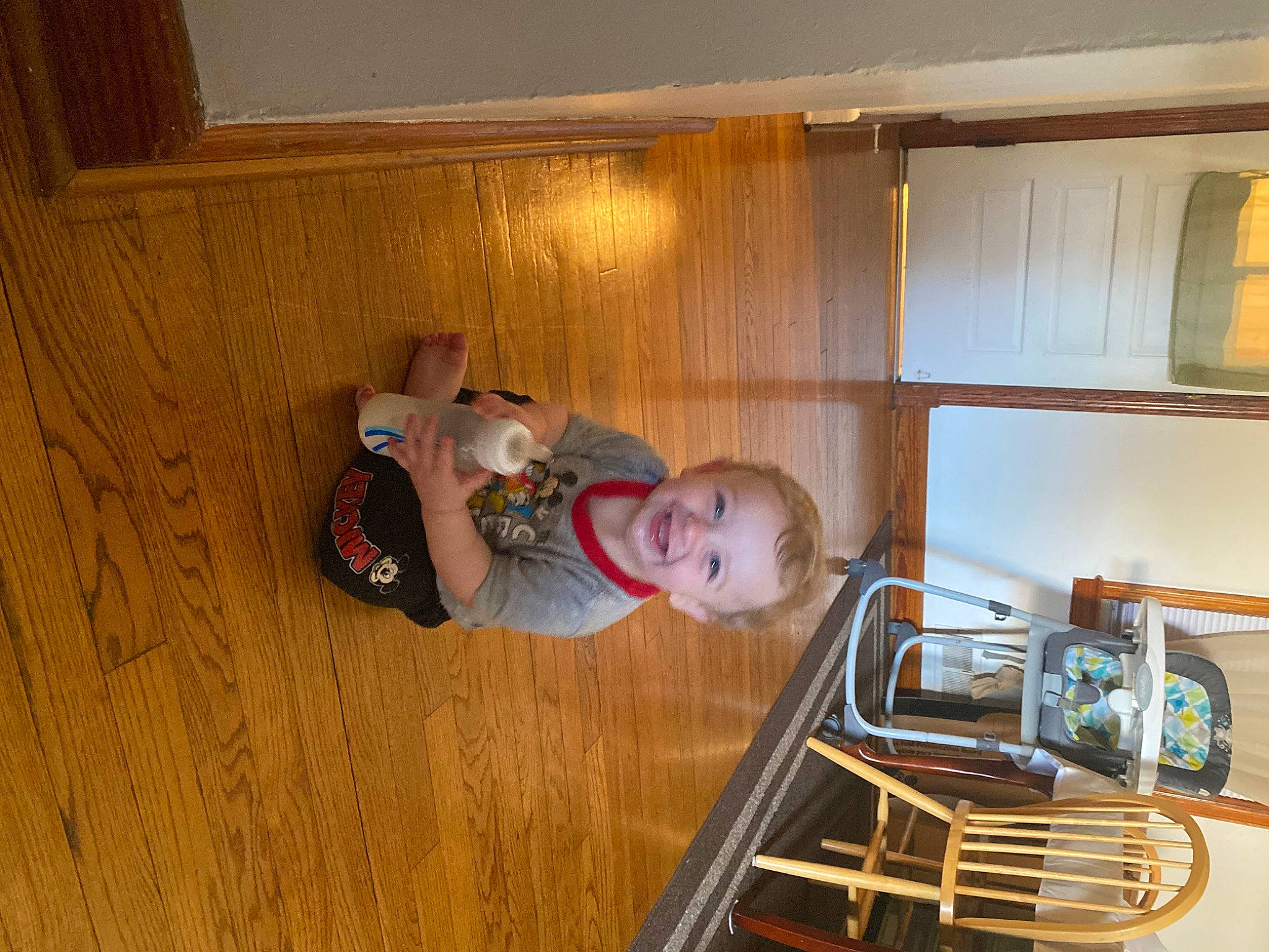 Maverick joined the competition — help win amazing prizes! baby, baby_toddler_clothing, cabinetry, ceiling, comfort, floor, flooring, hardwood, home_appliance, house, joy, kitchen, kitchen_appliance, kitchen_utensil, major_appliance, person, room, tableware, toddler, varnish