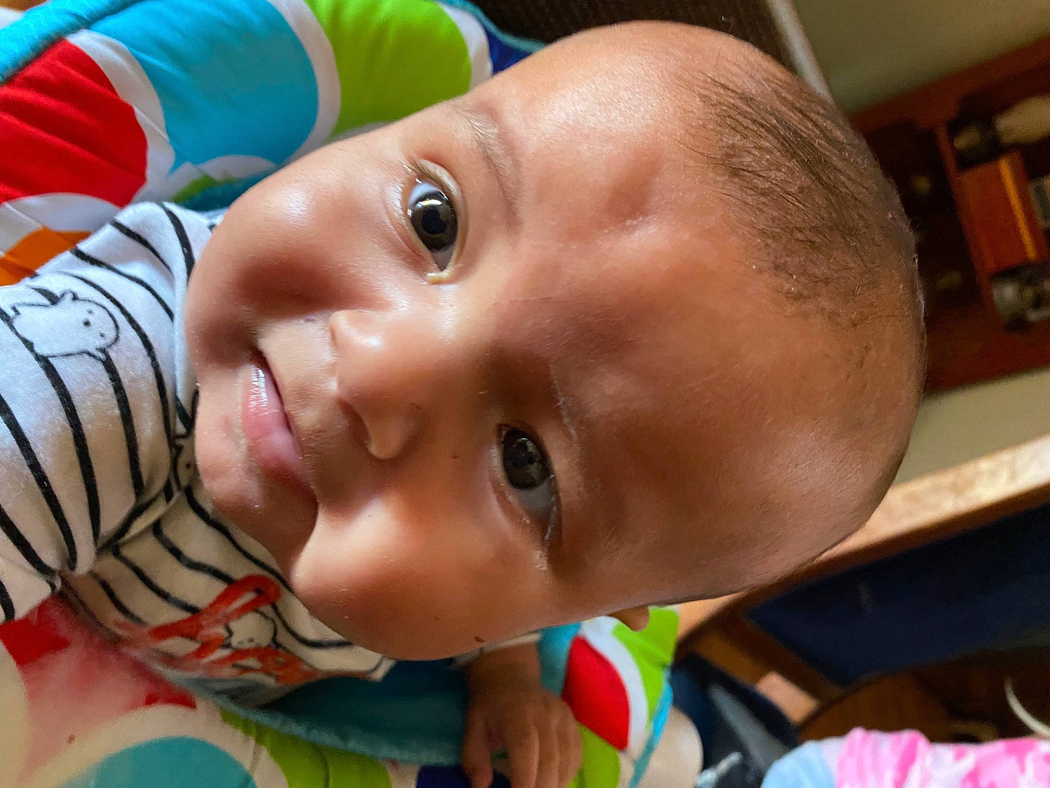 Corbyn is registered to the contest to win money with this photo: baby, cheek, chin, ear, eye, eyebrow, eyelash, face, finger, forehead, fun, happy, head, iris, lip, mouth, nose, person, skin, smile