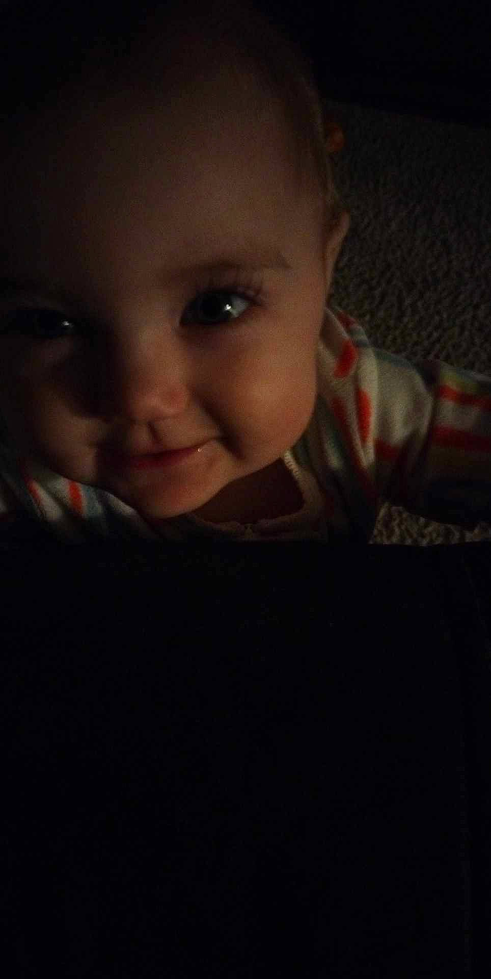 Dalia is registered to the contest to win money with this photo: baby, baby_toddler_clothing, cheek, child, cloud, darkness, ear, flash_photography, forehead, fun, happy, iris, lip, mouth, nose, person, skin, smile, tints_and_shades, toddler