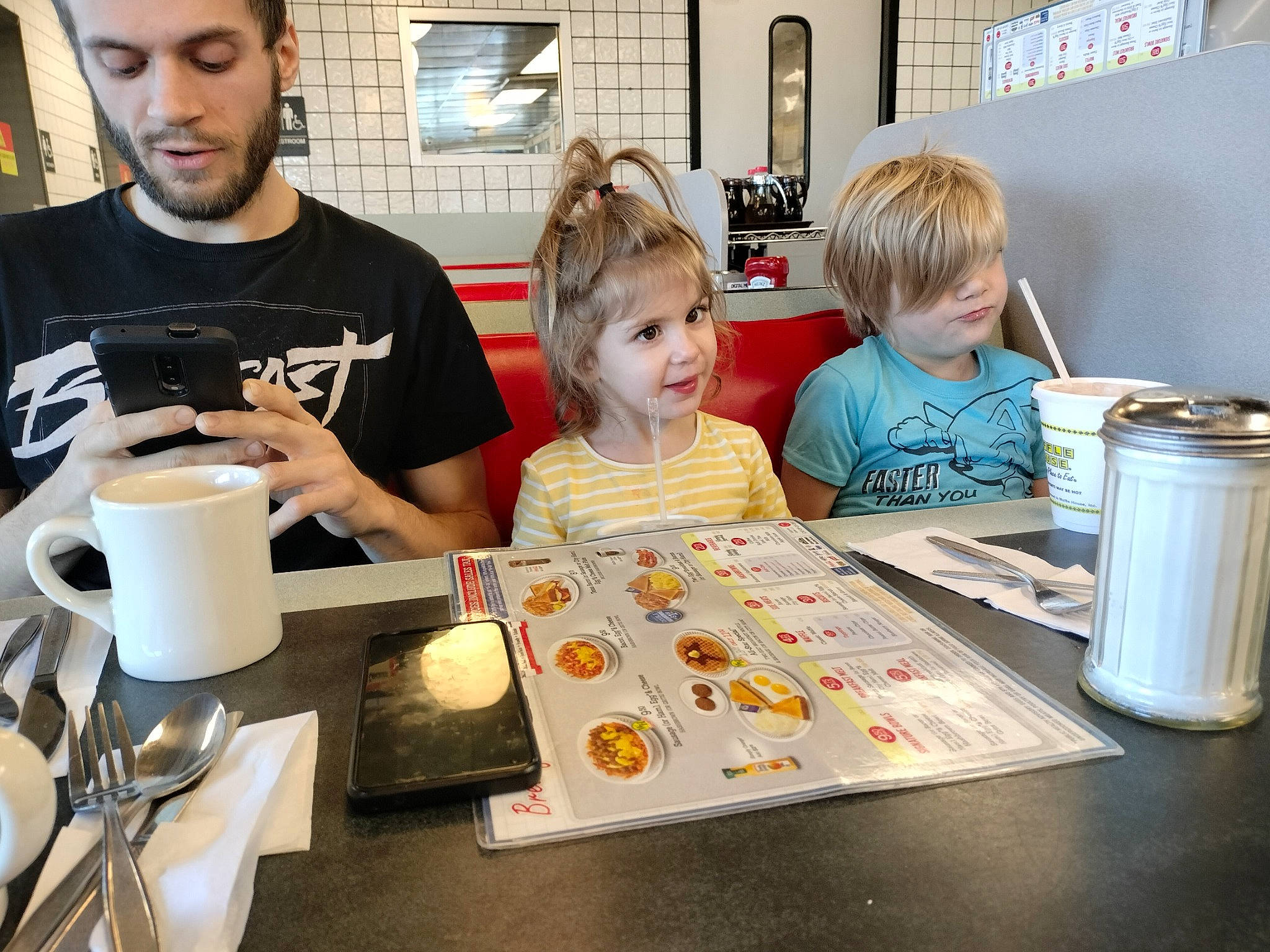 Brielle is registered to the contest to win money with this photo: chair, coffee_cup, cooking, cuisine, cup, dishware, drinkware, event, food, fun, joy, kitchen, kitchen_appliance, mug, person, plate, serveware, sharing, t_shirt, table