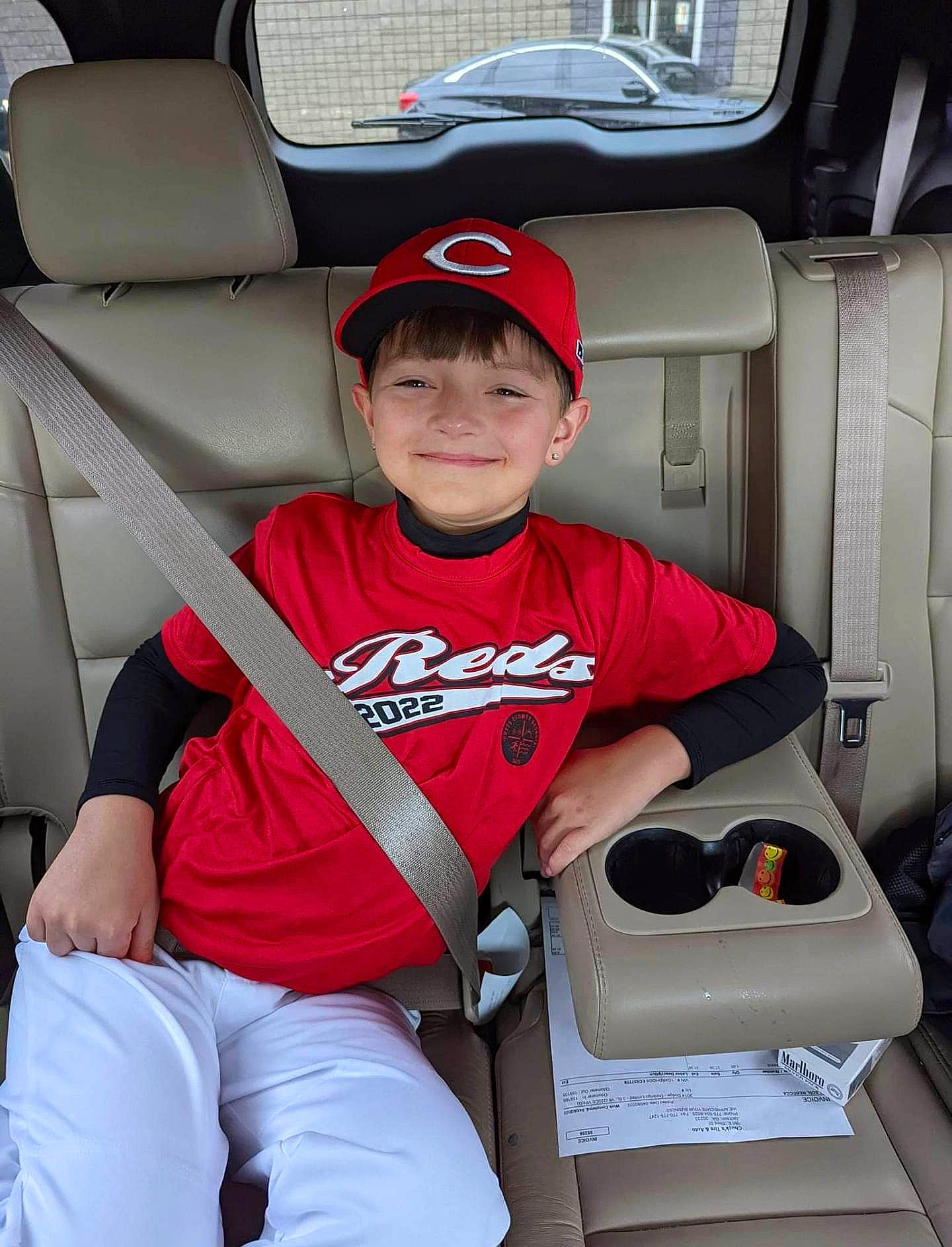 Tray joined the competition — help win amazing prizes! auto_part, automotive_design, automotive_exterior, automotive_tire, automotive_wheel_system, baseball_cap, car, car_seat, car_seat_cover, family_car, joy, luxury_vehicle, motor_vehicle, person, smile, steering_part, steering_wheel, t_shirt, toddler, vehicle