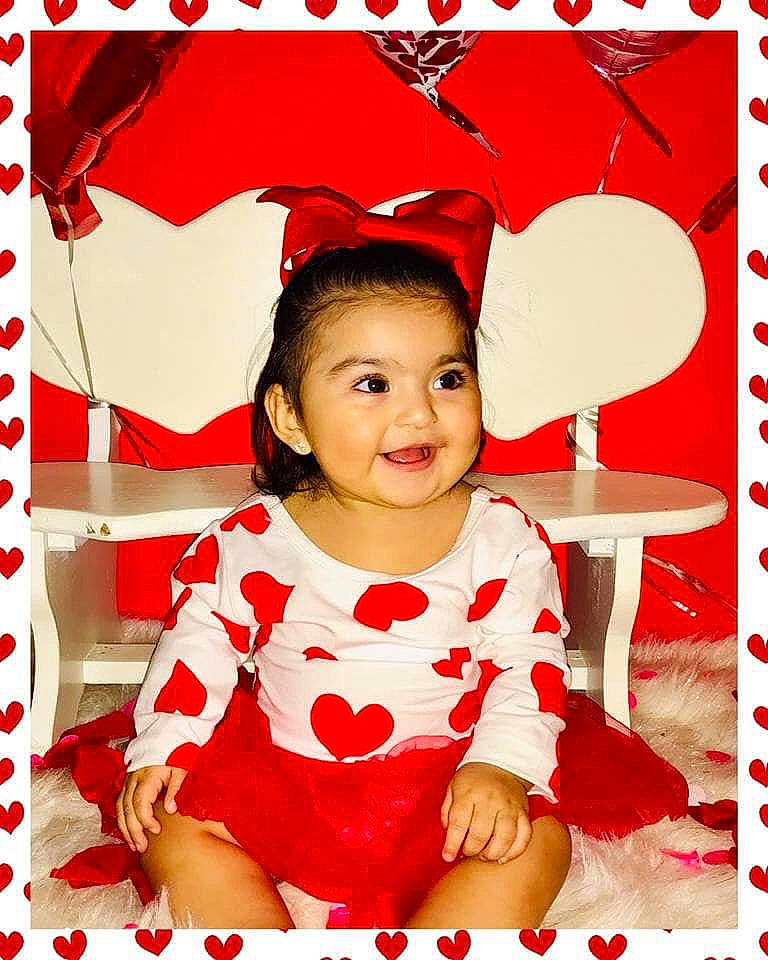 Elsie Analia Najer  is registered to the contest to win money with this photo: child, heart, joy, person, red, valentines_day