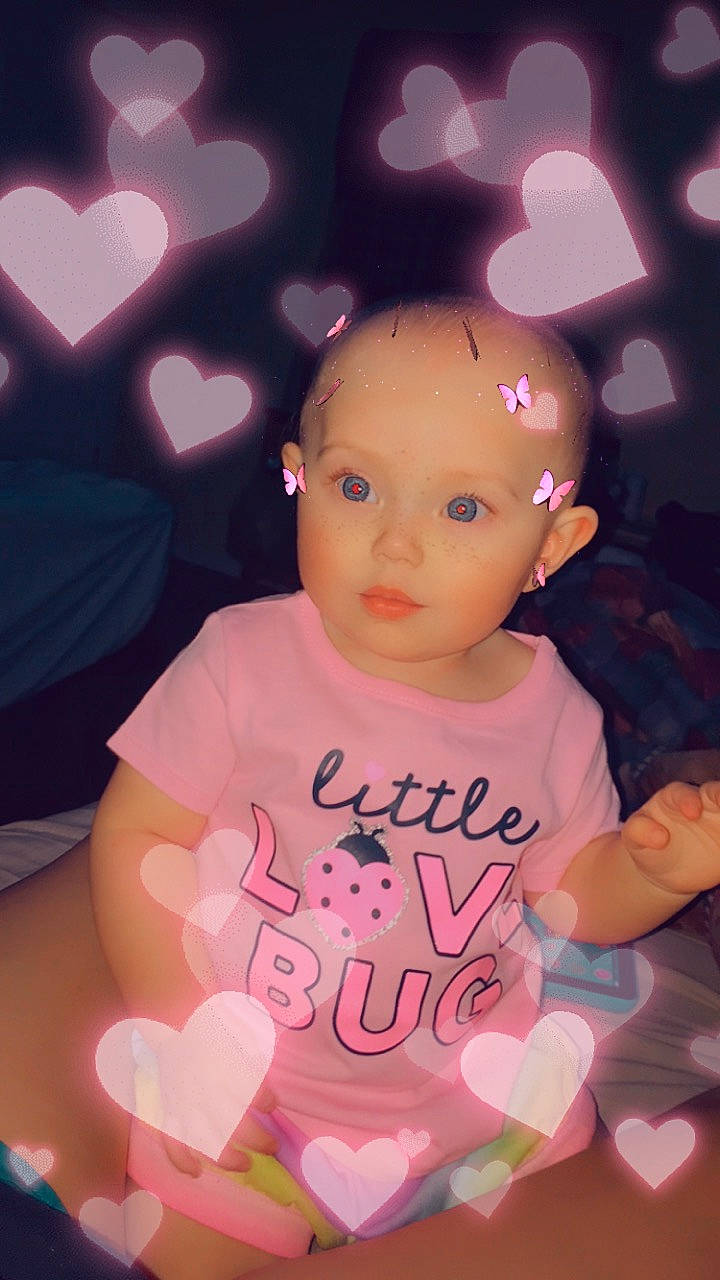 Gracie joined the competition — help win amazing prizes! baby, baby_toddler_clothing, beauty, cheek, child, cool, eyelash, facial_expression, finger, fun, gesture, happy, light, magenta, person, pink, skin, sleeve, thumb, toddler