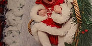 Willow joined the competition — help win amazing prizes! baby, basket, berries, christmas, cozy, cute, decoration, festive_clothing, greenery, holiday, holiday_decor, indoor, infant, portrait, red_clothing, seasonal, sleepy, white_fur_trim, wreath, yawning