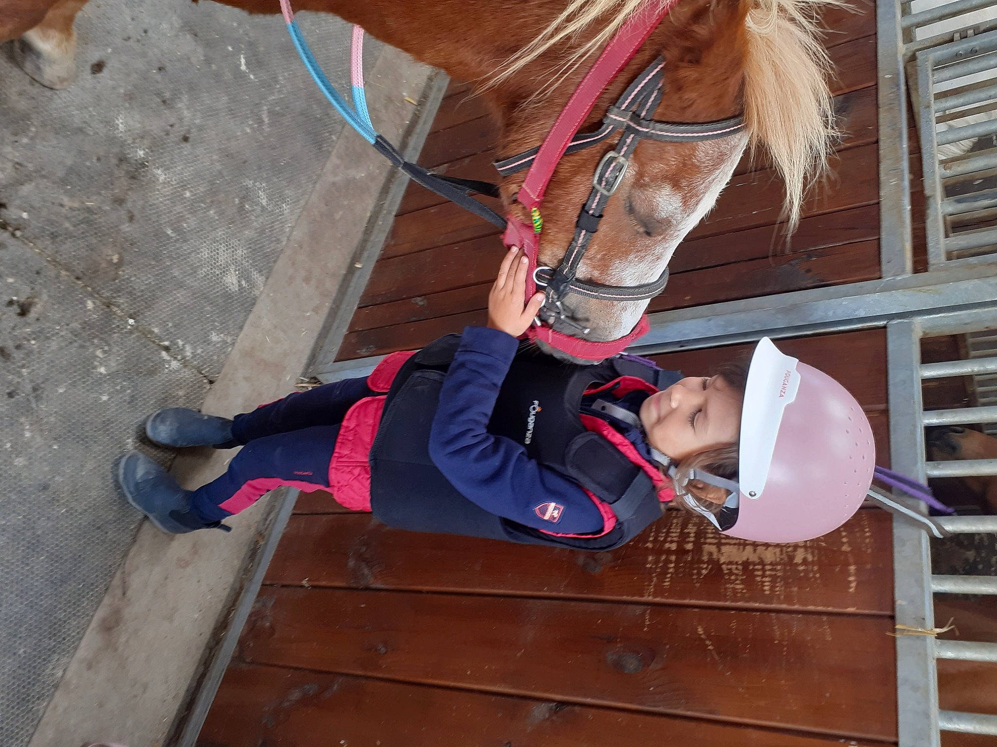 Livia participe au concours pour gagner de l'argent avec cette photo : bit, bridle, hat, headwear, horse, horse_supplies, horse_tack, human_leg, leash, liver, mane, mare, pack_animal, person, recreation, rein, saddle, shoe, sorrel, stallion