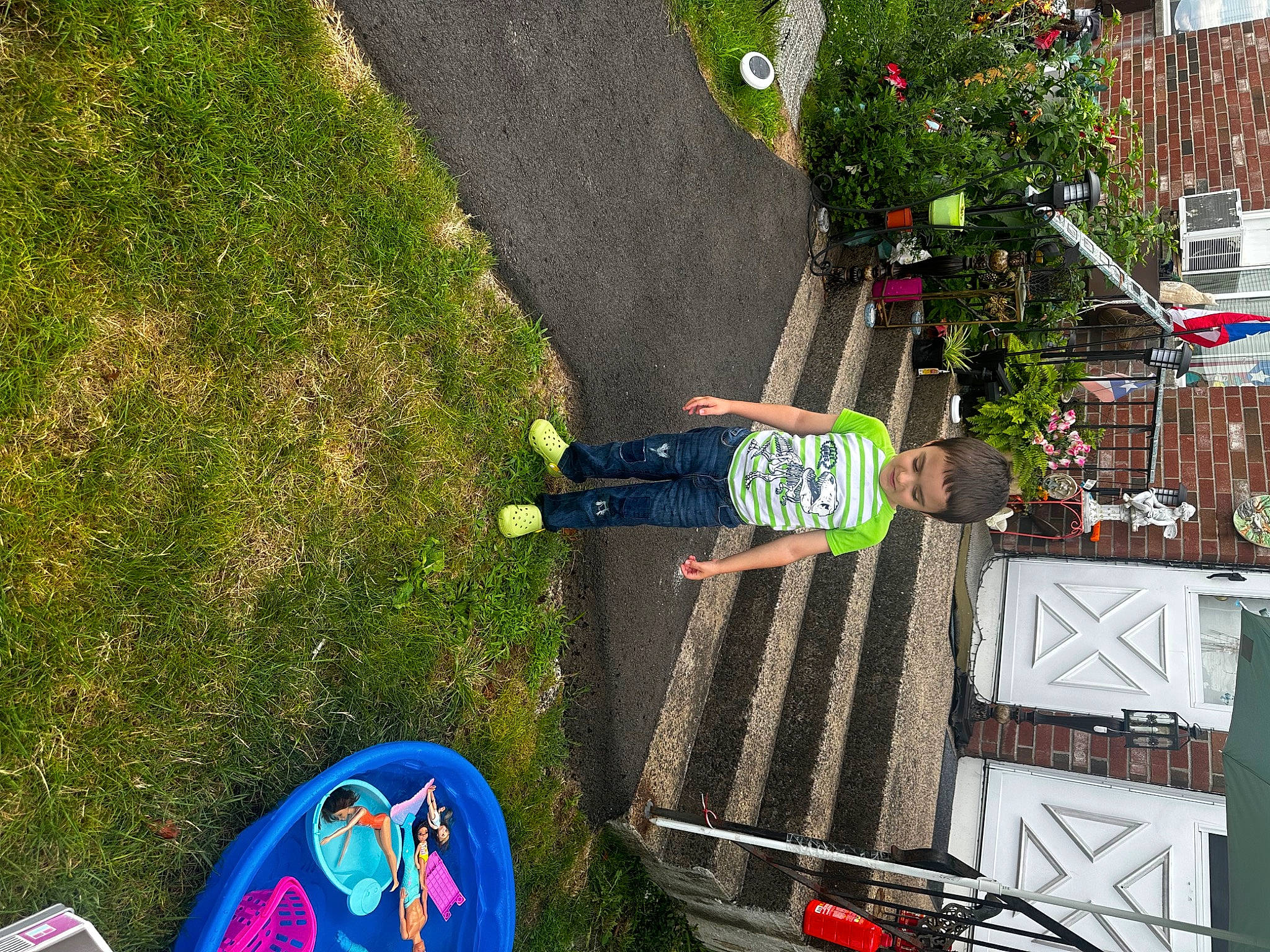 Lyryk is registered to the contest to win money with this photo: asphalt, building, fun, grass, joy, leisure, logo, pedestrian, person, plant, recreation, shadow, shrub, sidewalk, t_shirt, tree, yard