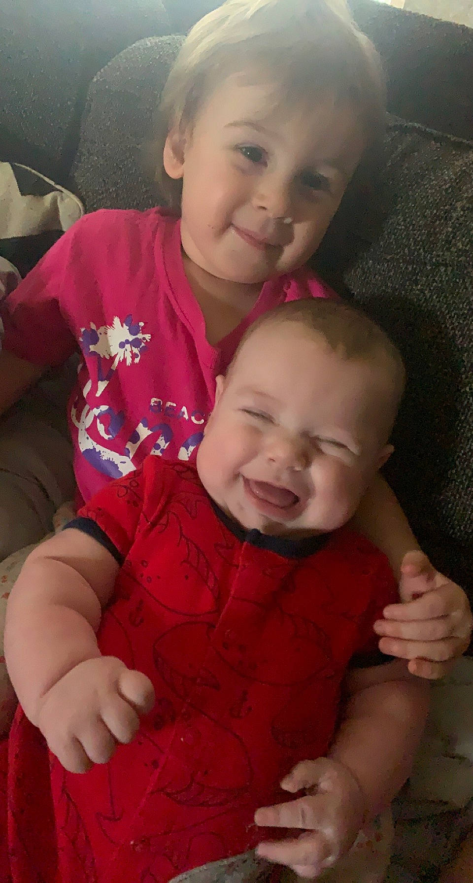 Peyton is registered to the contest to win money with this photo: arm, baby_toddler_clothing, cheek, chin, eye, eyebrow, face, hairstyle, hand, happy, head, iris, joy, lip, mouth, nose, organ, person, photograph, skin