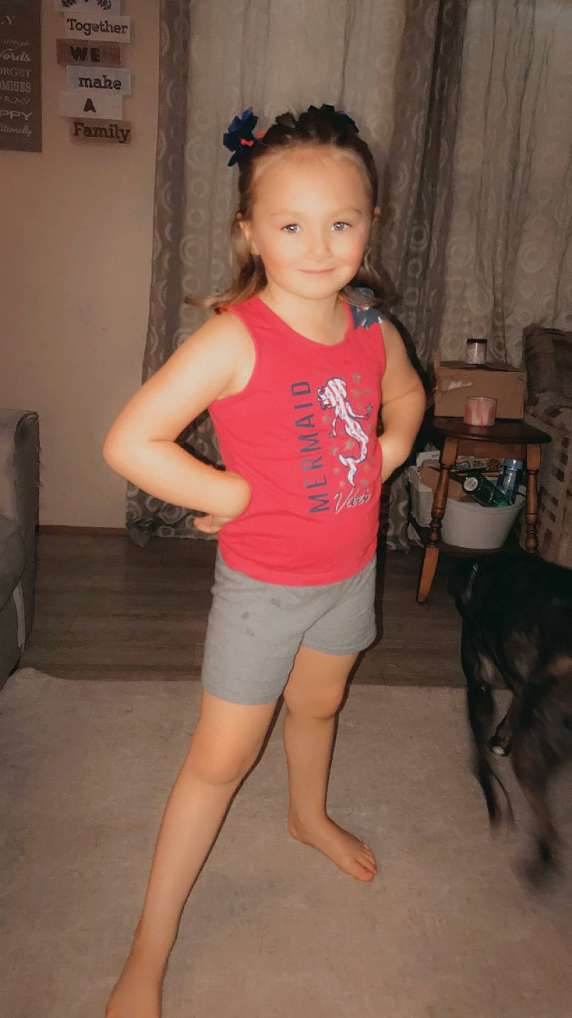 Kourtney is registered to the contest to win money with this photo: abdomen, active_tank, black_hair, chest, flash_photography, fun, hair, happy, human_leg, joy, knee, leg, magenta, neck, person, skin, smile, sportswear, t_shirt, thigh