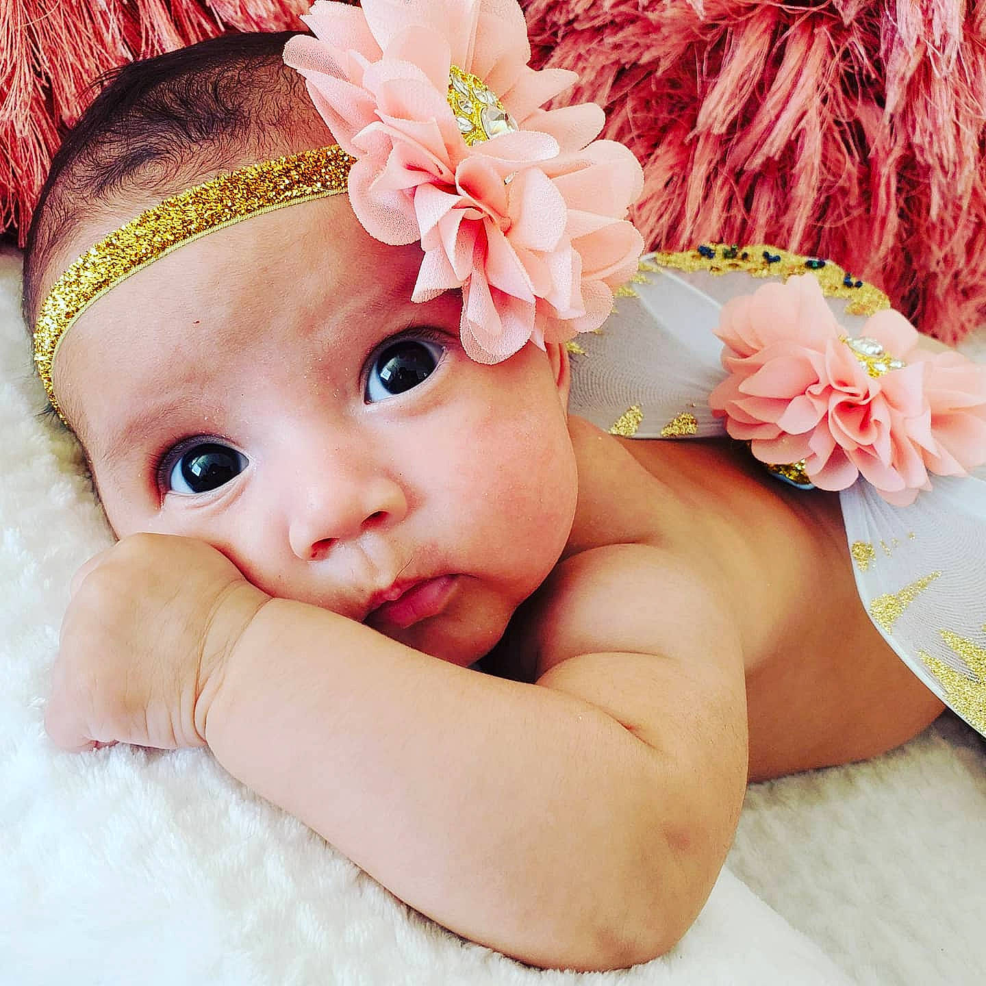 Naya is registered to the contest to win money with this photo: baby, baby_sleeping, baby_toddler_clothing, cap, comfort, eyelash, finger, flower, font, hand, happy, headgear, headpiece, headwear, person, petal, picture_frame, pink, plant, product
