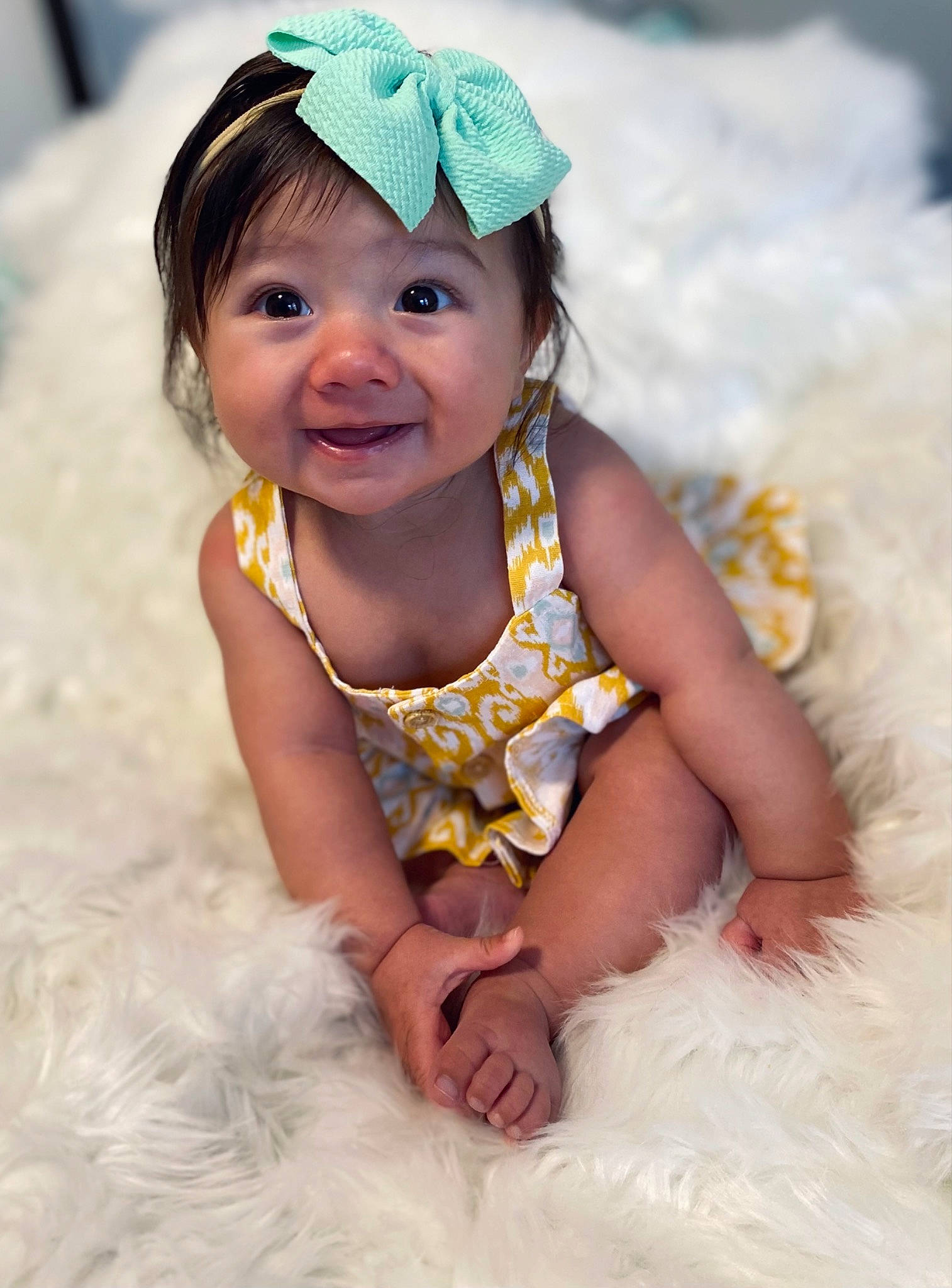 Olivia is registered to the contest to win money with this photo: baby, baby_toddler_clothing, child, costume, dress, face, fashion_accessory, flash_photography, fun, hair_accessory, happy, headband, headgear, headpiece, headwear, jewellery, joy, person, pink, sitting