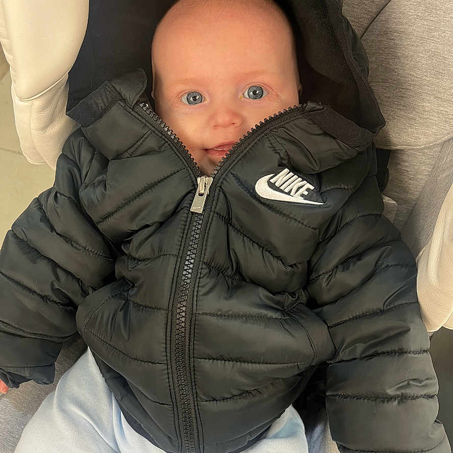 Hugo joined the competition — help win amazing prizes! baby, bodypart, clothing, coat, face, finger, glove, hand, hat, head, hood, hoodie, jacket, knitwear, pants, person, photography, portrait, sweater, sweatshirt