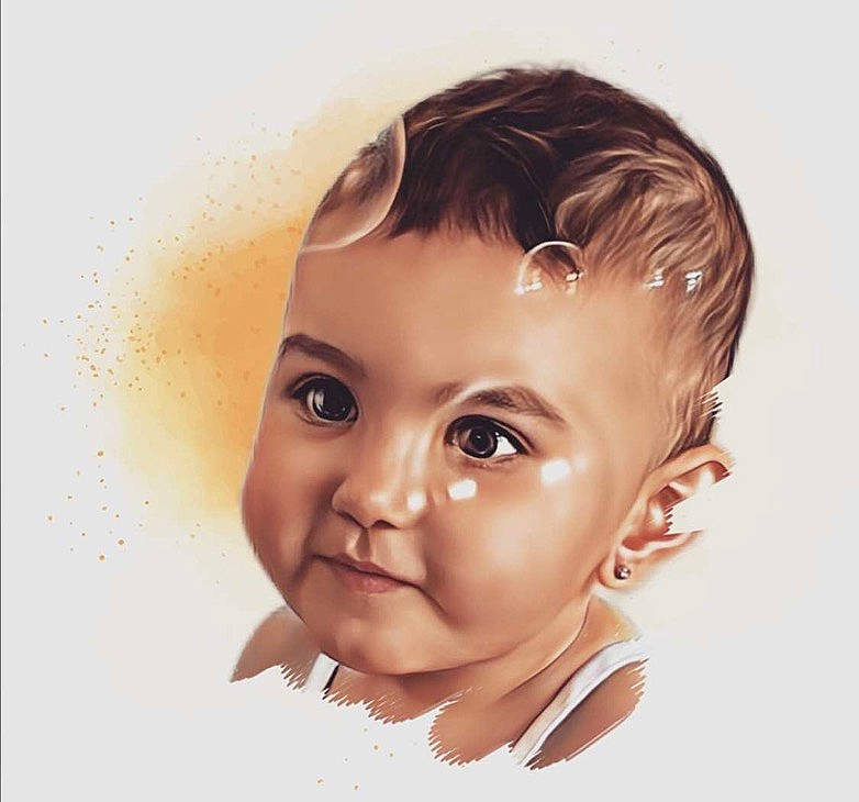 Layanna participe au concours pour gagner de l'argent avec cette photo : art, baby, cheek, child, child_model, ear, eyelash, flash_photography, gesture, happy, illustration, jaw, no_expression, nose, person, photo_caption, photomontage, portrait, portrait_photography, smile